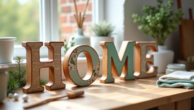 Holzbuchstaben als Geschenkidee