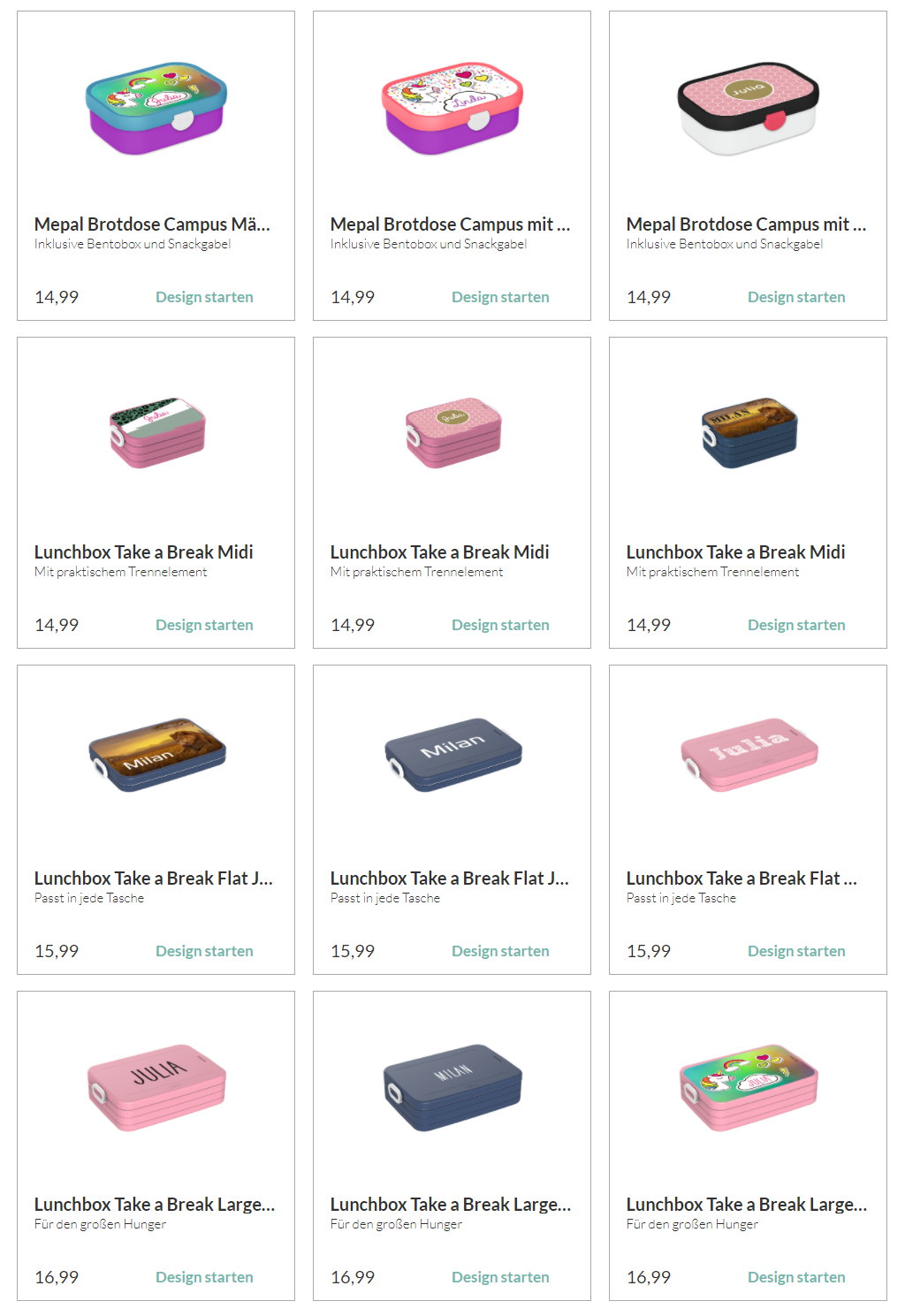 Große Auswahl an Brotboxen und Lunchboxen auf MyMepal