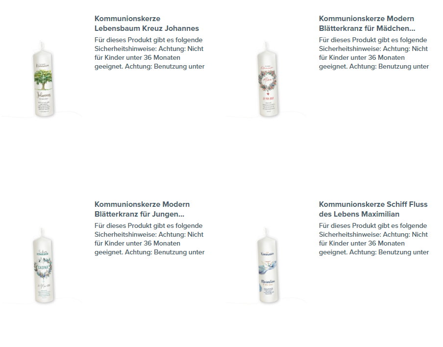 Individuelle Kommunionskerzen gibt es bei der Kerzenmeisterei