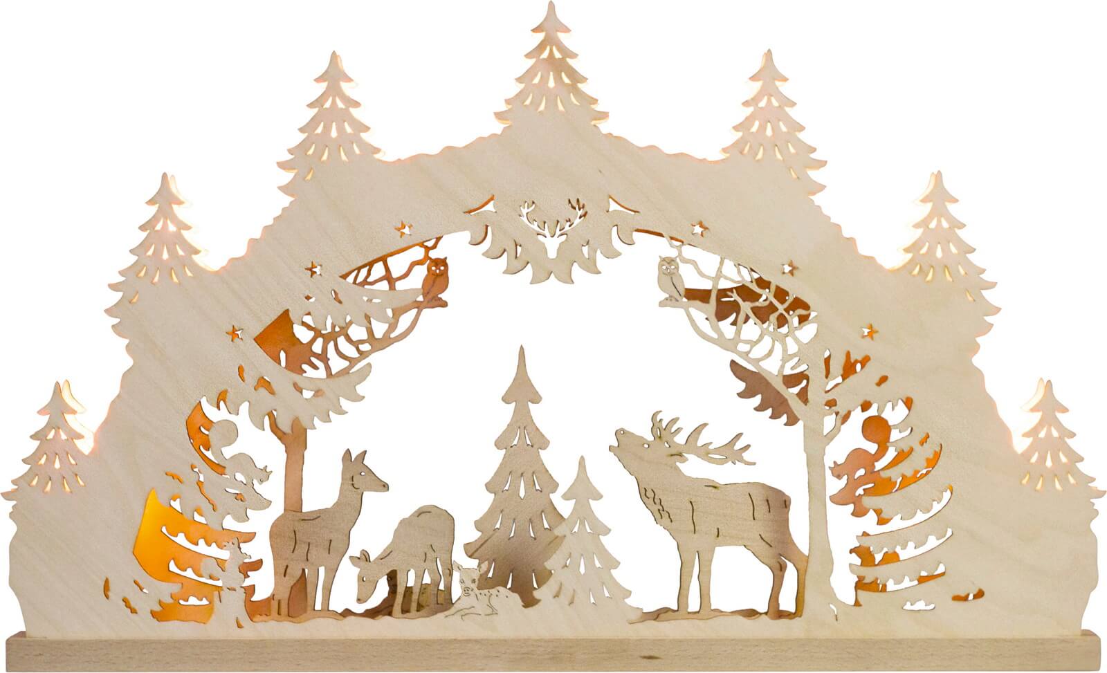 Schwibbogen Hirschfamilie von Weigla als Weihnachtsdeko fürs Fenster