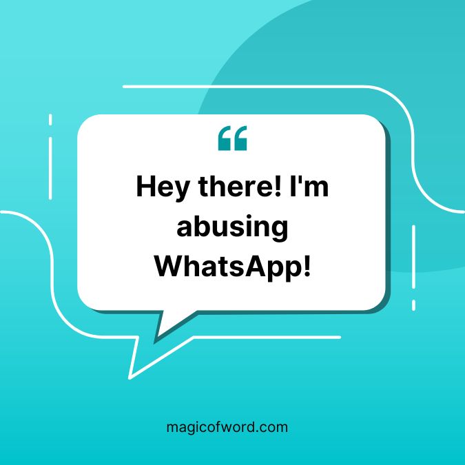 Lustige Whatsapp Status Sprüche - Hey there! I'm abusing WhatsApp!