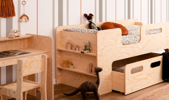 Kinderbett mit Schubladen – Schlafen und Aufräumen in einem