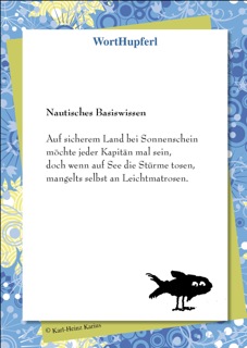 WortHupferl von Karl-Heinz Karius - Auf sicherem Land WortHupferl von Karl-Heinz Karius - Auf sicherem Land