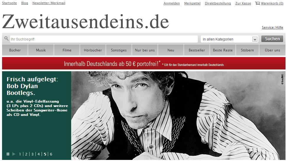 Zweitausendeins Startseite